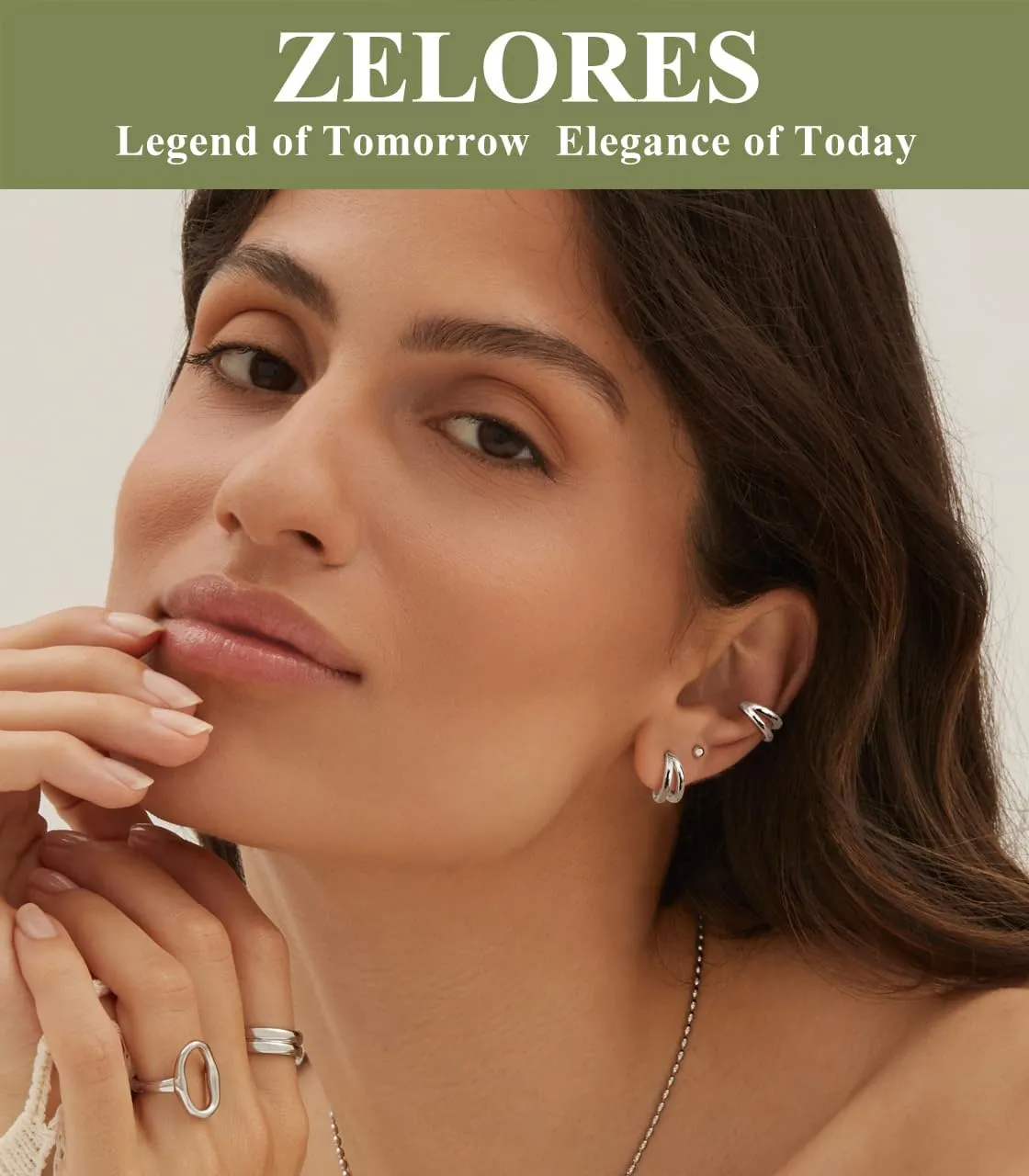 925 Sterling Silver Small Hoop Earrings for Women 18K White Gold Plated Cubic Zirconia Huggie Hoop Earrings Dainty Hoops Earring Double Hoop Earrings