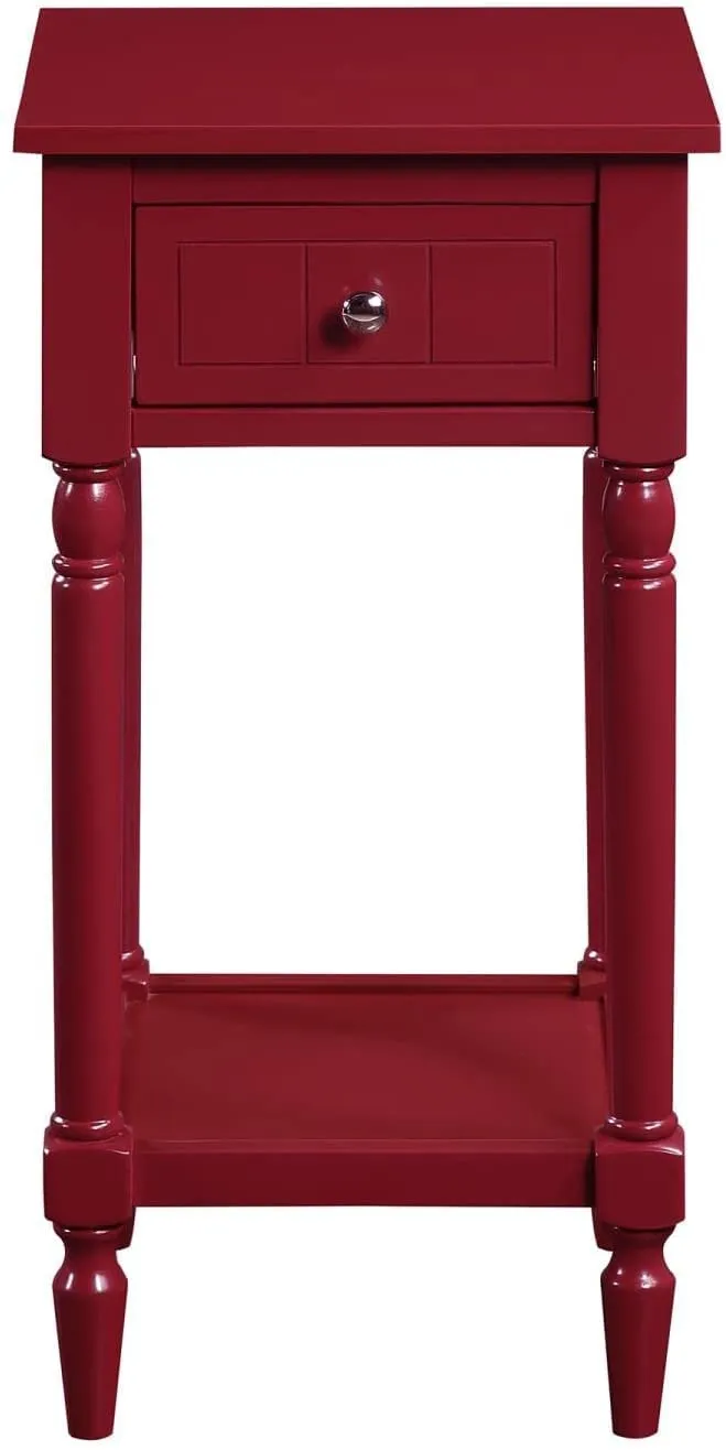 Abhika Arts Assembly Round Wooden Coffee End Tables for Living Room, Accent Furniture Pedestal Table, Nightstand Decor Side Tables for Bedroom, Home Office Indoor Garden Outdoor (1-Cranberry Red)