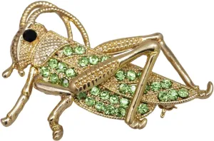 Alilang Genuine Crystal Rhinestone Jump Cricket Grasshopper Pin Brooch