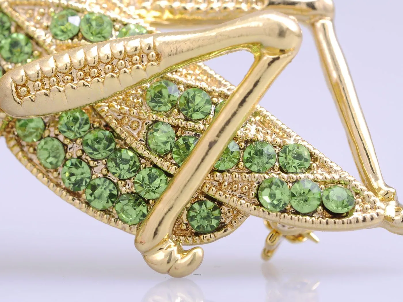 Alilang Genuine Crystal Rhinestone Jump Cricket Grasshopper Pin Brooch