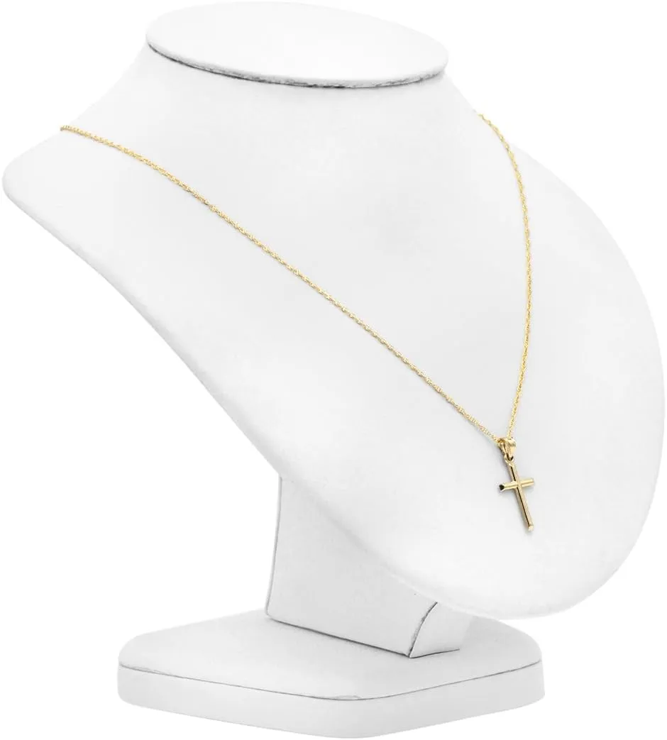 Amanda Rose Collection 10K Yellow Gold Petite Cross Pendant Necklace 10K Gold Chain (18 or 20 inch) |10K Real Gold Cross