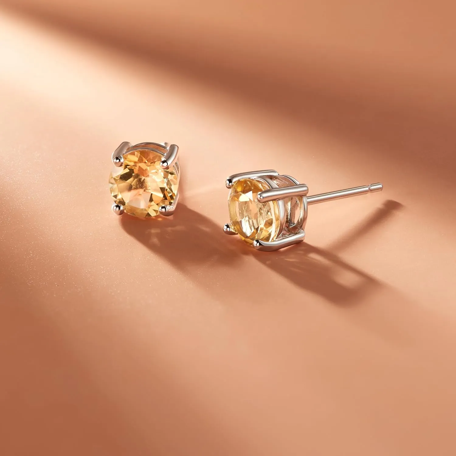 Amazon Essentials Sterling Silver Round Birthstone Stud Earrings (previously Amazon Collection)