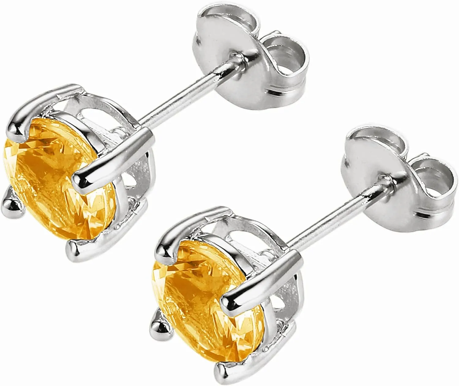 Amazon Essentials Sterling Silver Round Birthstone Stud Earrings (previously Amazon Collection)