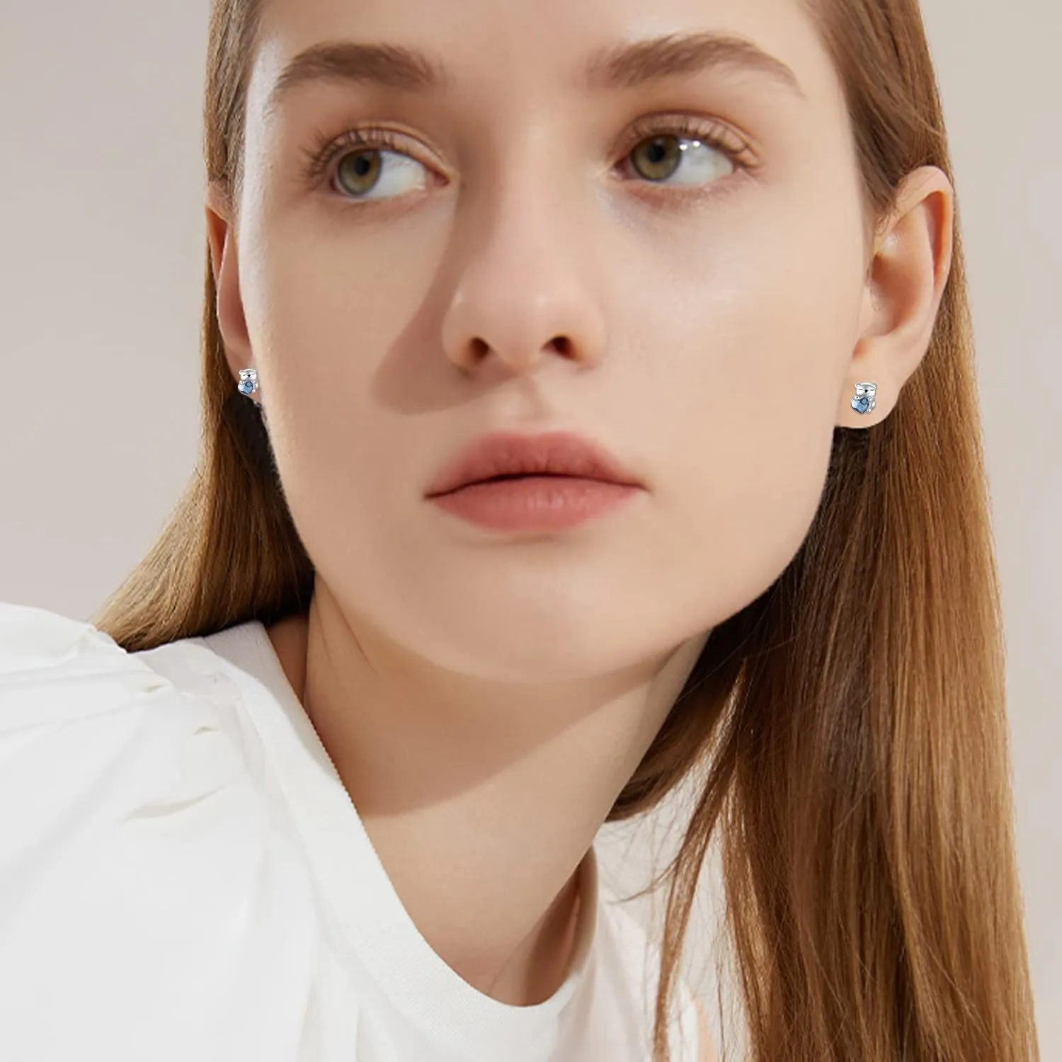 Animal Earrings Sterling Silver Snake/Swan/Octopus/Rabbit/Whale/Dragonfly/Goat/Fox/Antler Deer Studs Earrings Jewelry Gifts for Women Hypoallergenic Mother's Day