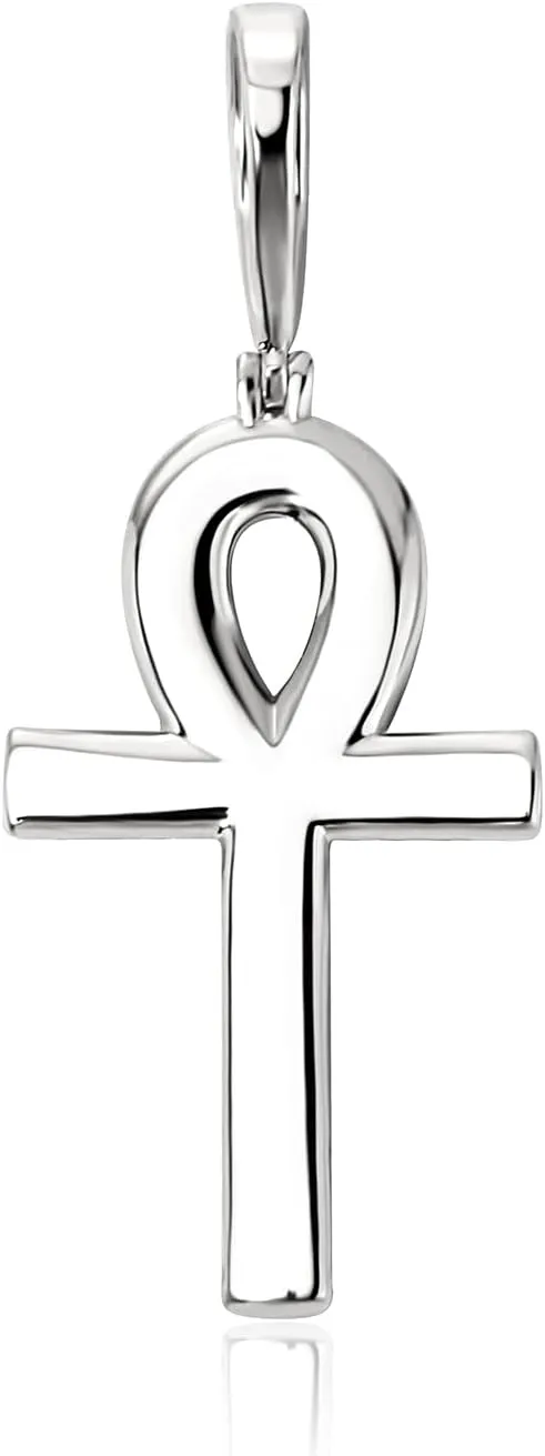 Ankh Cross Pendant 18K Gold Plated Fully Iced Out CZ Egyptian Ankh Religious Chain Necklace for Men Women