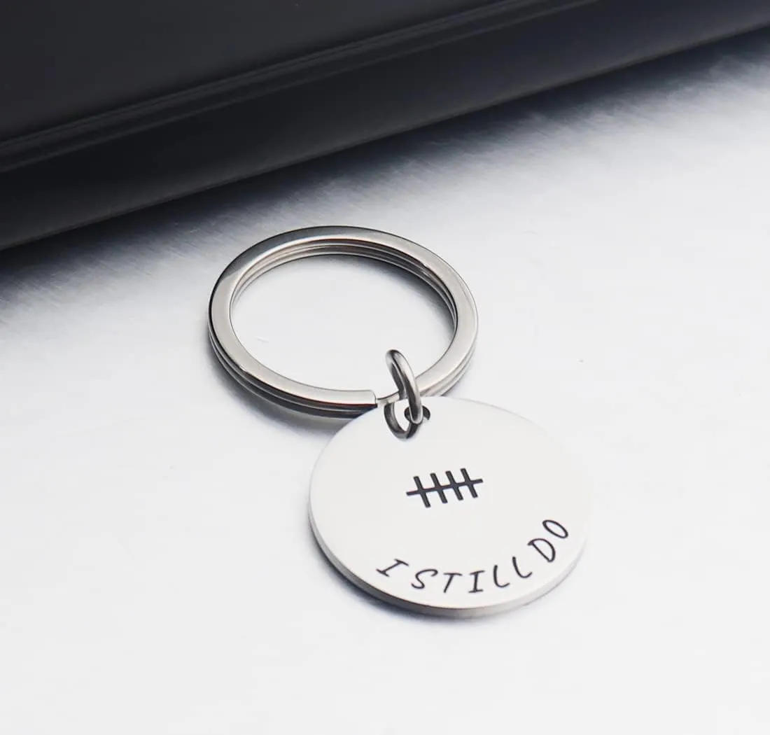 Anniversery Gift Tally Mark Keychain I Still Do Keyring Wedding Anniversery Gift for Husband Wife Couples Keychain