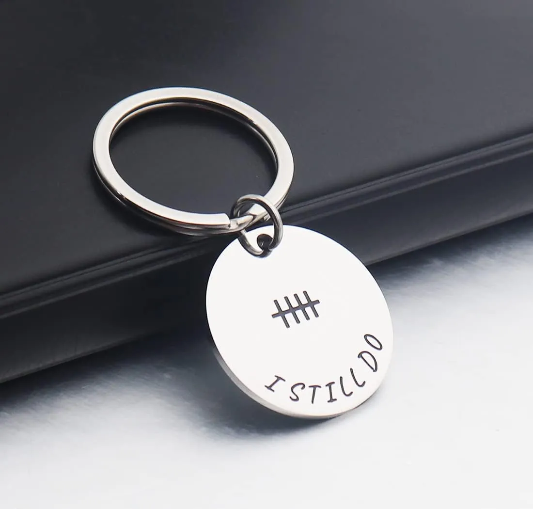 Anniversery Gift Tally Mark Keychain I Still Do Keyring Wedding Anniversery Gift for Husband Wife Couples Keychain