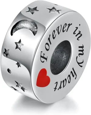 APOTIE Sterling Silver Cremation Urn Bead Charm for Bracelet Holds Ashes Keepsake Pendant Memorial Jewelry Gifts for Women Loss Loved One