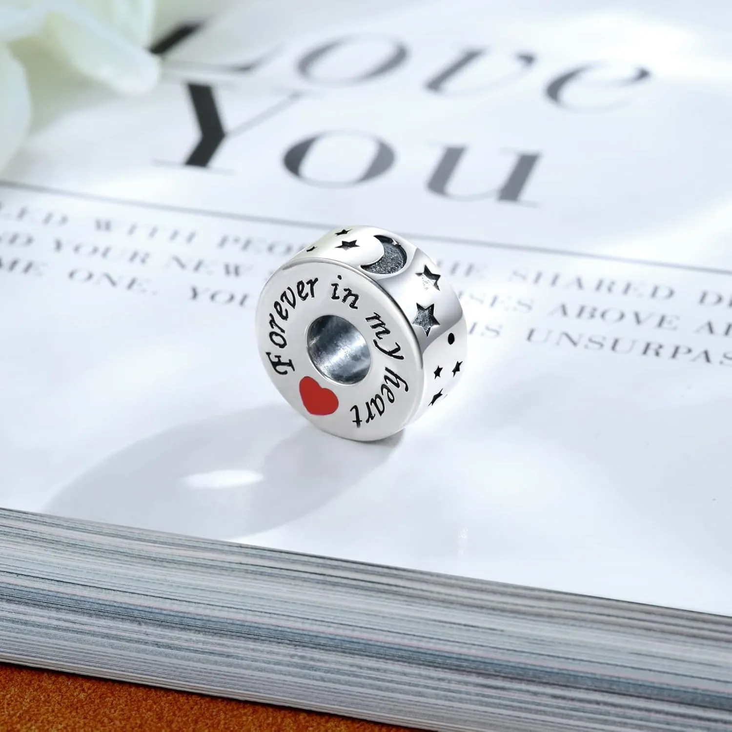 APOTIE Sterling Silver Cremation Urn Bead Charm for Bracelet Holds Ashes Keepsake Pendant Memorial Jewelry Gifts for Women Loss Loved One