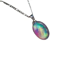 Aurora Opal Pendant, 925 Sterling Silver, Aurora Opal Pendant, Wedding Pendant, Opal Pendant, Bohemia Jewelry, Womens Pendant, Angel Aurora Opal Pendant, Vintage Style, Christmas Day Gifts