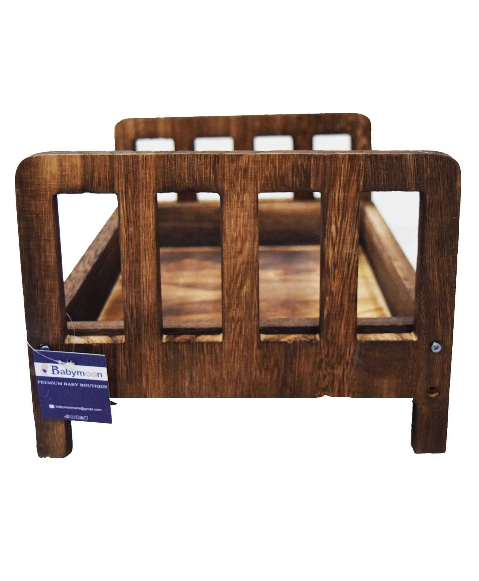 Babymoon Rustic Bed Wooden Properties Photoshoot Prop-Brown