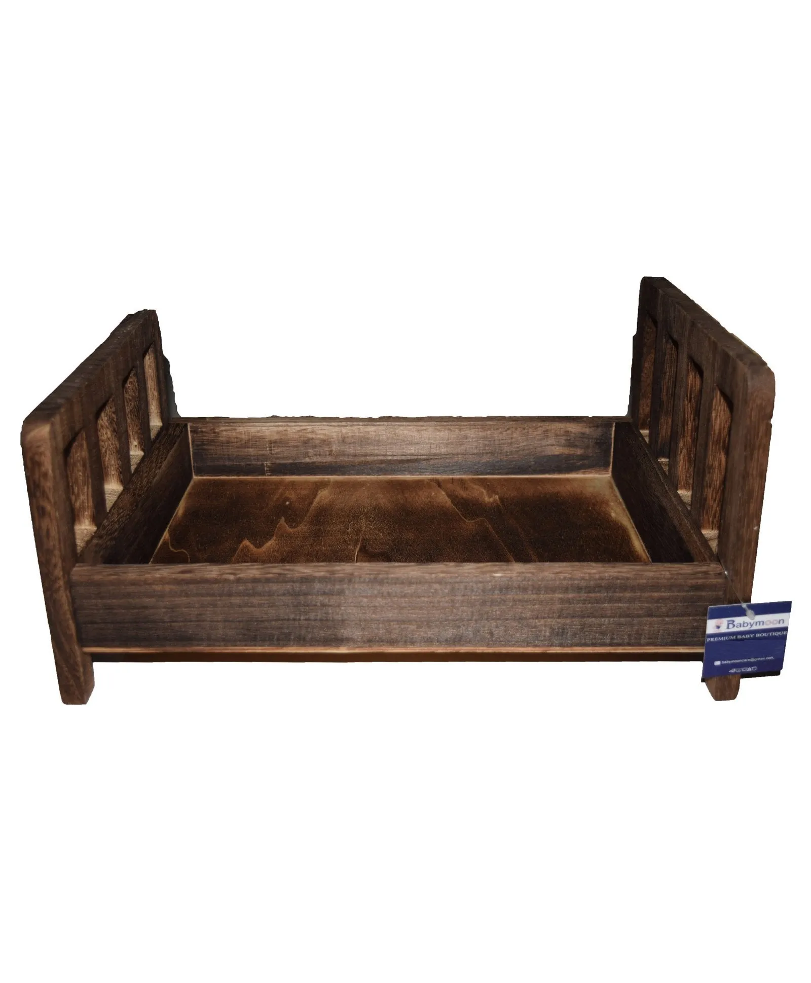 Babymoon Rustic Bed Wooden Properties Photoshoot Prop-Brown