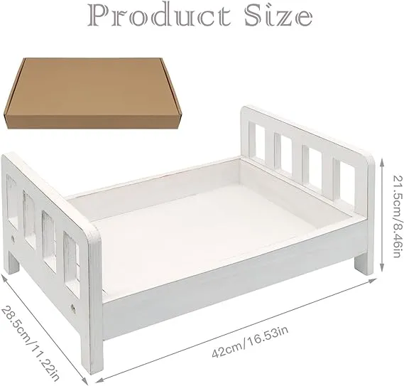 Babymoon Rustic Bed Wooden Properties Photoshoot Prop-Brown