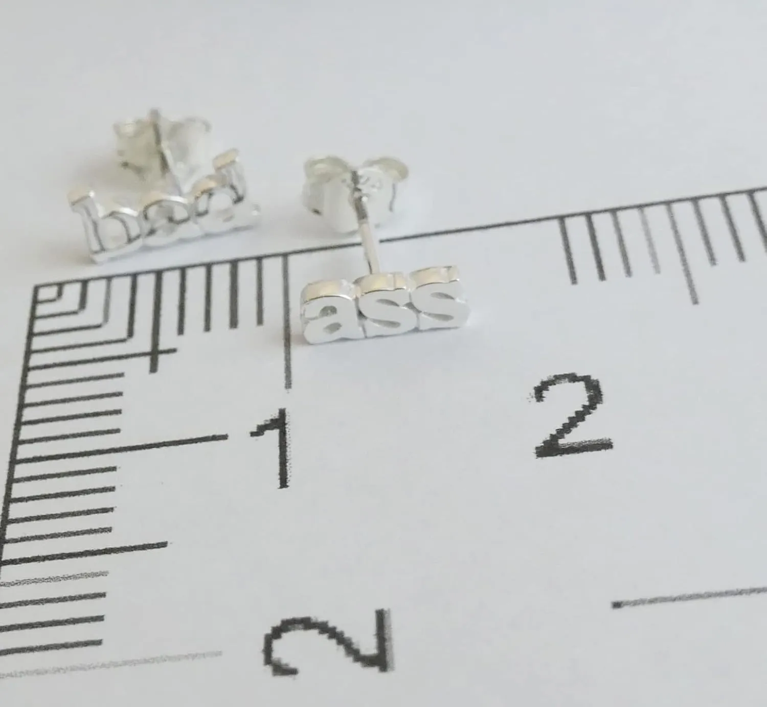 Bad Ass Tiny Dainty Sterling Silver Stud Earrings - Birthday Valentine's Mother's Day Gift - Handmade Minimalist Jewelry Gift Ideas for Women and Girls (sterling-silver)