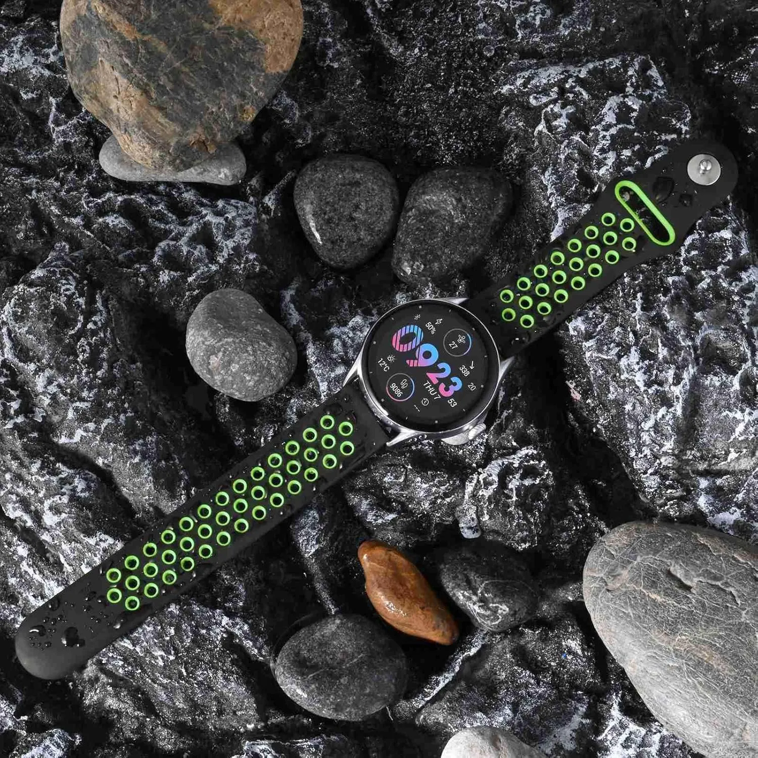 BISONSTRAP 20mm 22mm Watch Bands for Men and Women, Ventilated Silicone Watch Straps, Quick Release Sport Loop Band