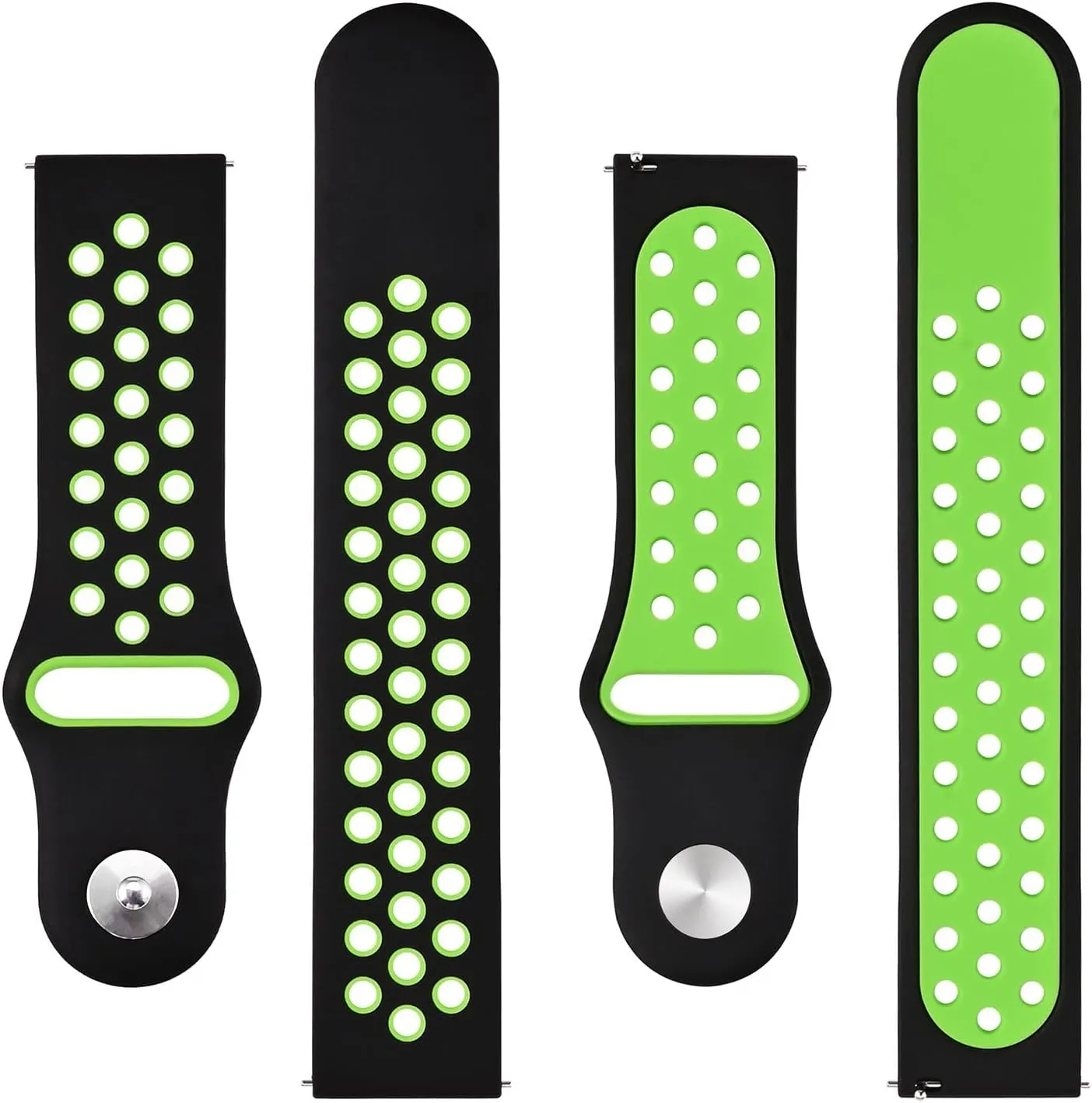 BISONSTRAP 20mm 22mm Watch Bands for Men and Women, Ventilated Silicone Watch Straps, Quick Release Sport Loop Band