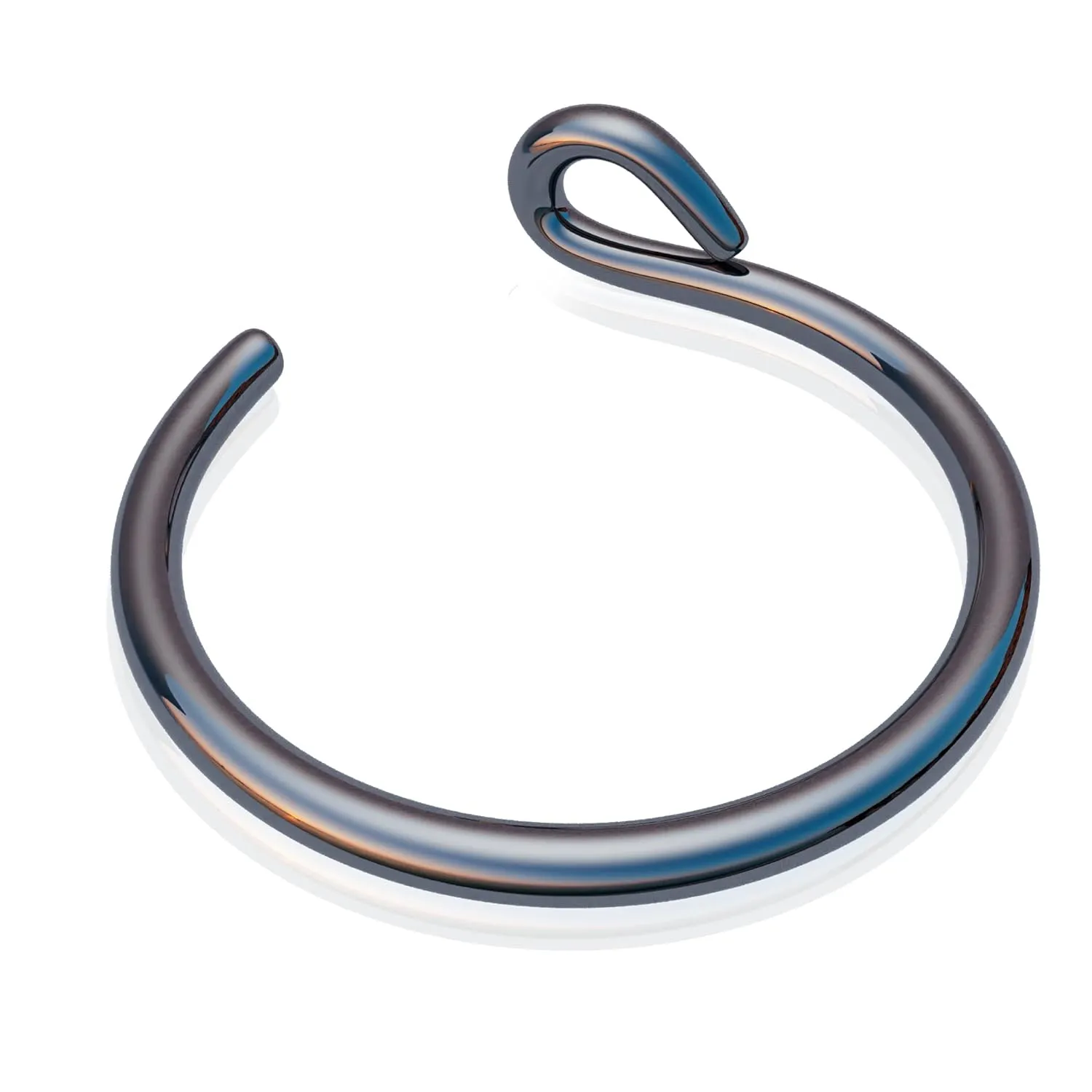 Black Clip on Nose Piercing - Comfortable Handmade Black Sterling Silver Fake Nose Ring - Thin 20 gauge 7mm Faux Piercing Hoop