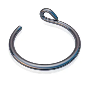 Black Clip on Nose Piercing - Comfortable Handmade Black Sterling Silver Fake Nose Ring - Thin 20 gauge 7mm Faux Piercing Hoop