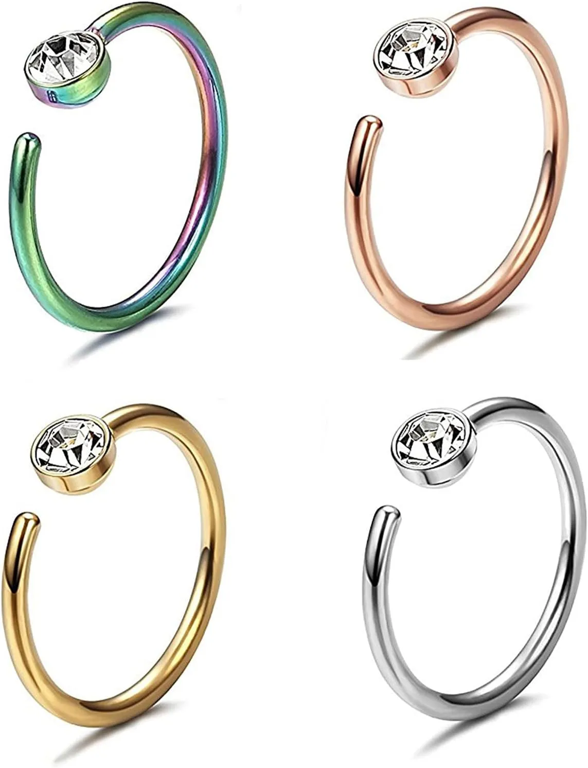 Bluelans Nose Ring Stylish Skin-friendly Multi Colors Non Piercing Nose Hoop for Party Valentine's Day/Mother's Day/Wedding/Anniversary/Party/Graduation/Christmas/Birthday Gifts