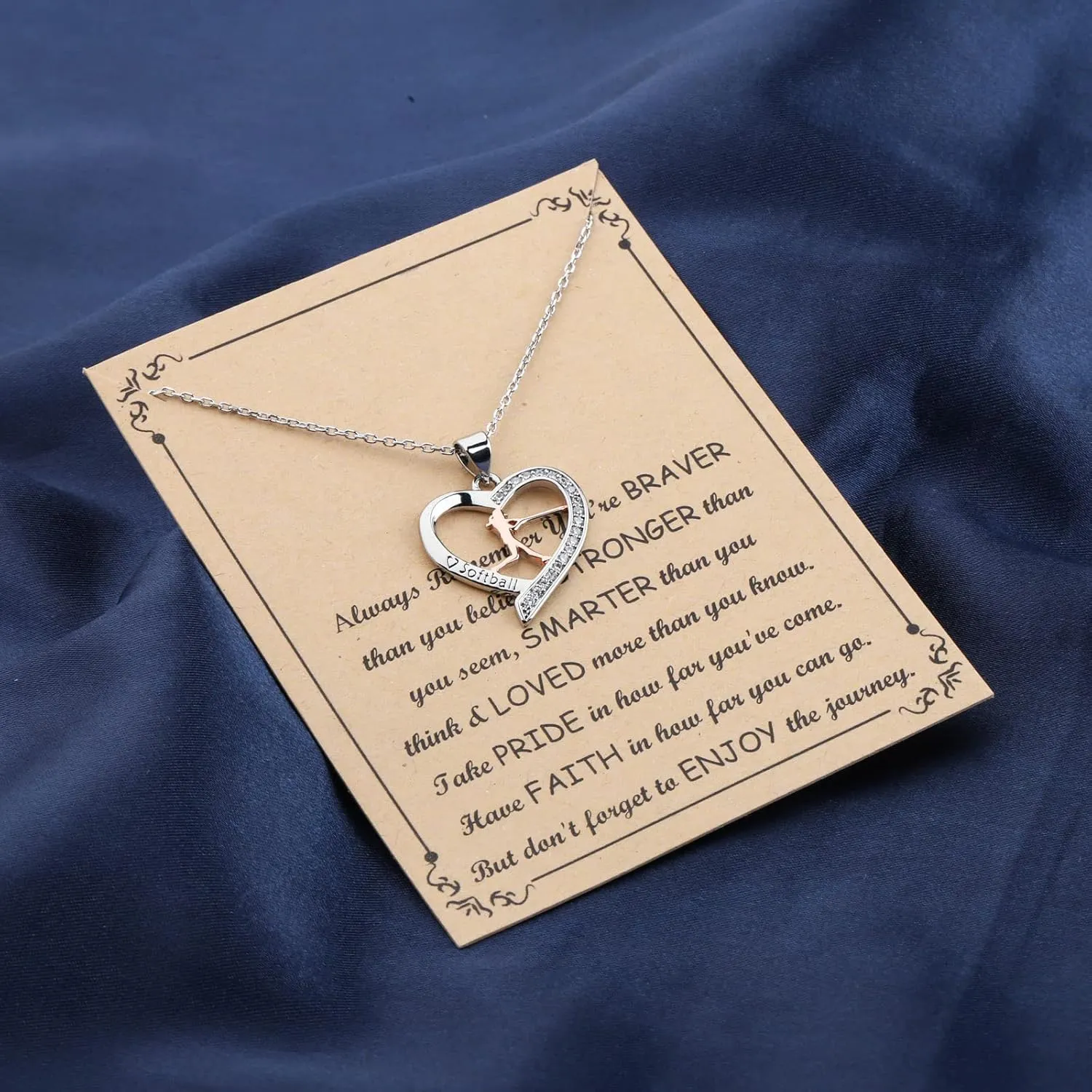 BNQL Girls Softball Necklace - Softball Charm Jewelry Gift for Players