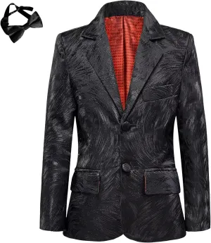 Boys Blazer Coat Slim Fit Jacket Formal Embroidery Suit Blazer for Kids Sport Coat Ring Bearer Outfit