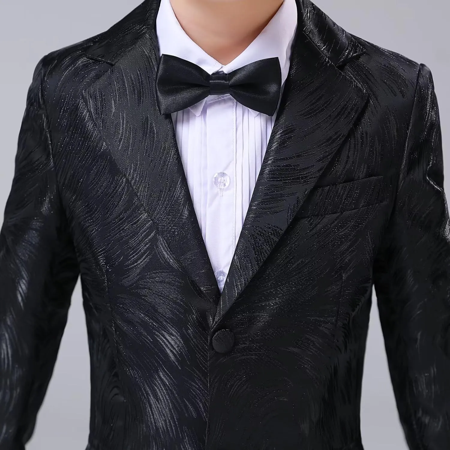 Boys Blazer Coat Slim Fit Jacket Formal Embroidery Suit Blazer for Kids Sport Coat Ring Bearer Outfit