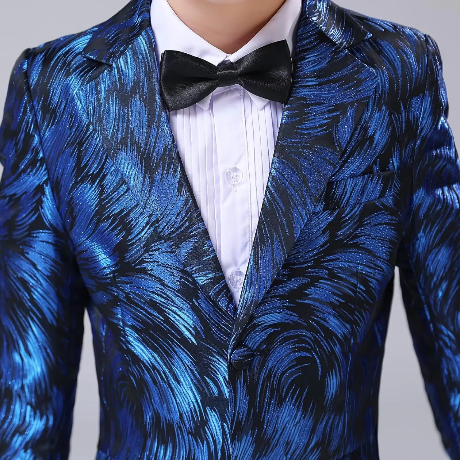 Boys Blazer Coat Slim Fit Jacket Formal Embroidery Suit Blazer for Kids Sport Coat Ring Bearer Outfit