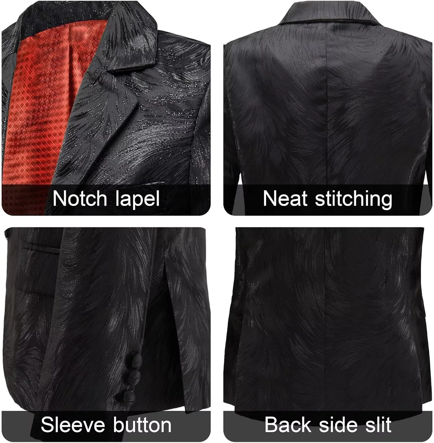 Boys Blazer Coat Slim Fit Jacket Formal Embroidery Suit Blazer for Kids Sport Coat Ring Bearer Outfit