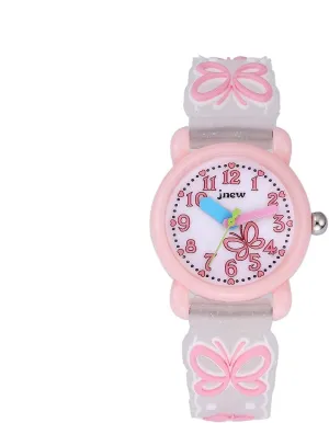 Boy's Girl's Watch,Kids 3D Cartoon Japanese Quartz Silicone Kids Watch, Age 3-10 Toys for 3-15 Year Old Boys Girls Birthday Present for Kids - Best Gifts (Butterfly Diamond White)