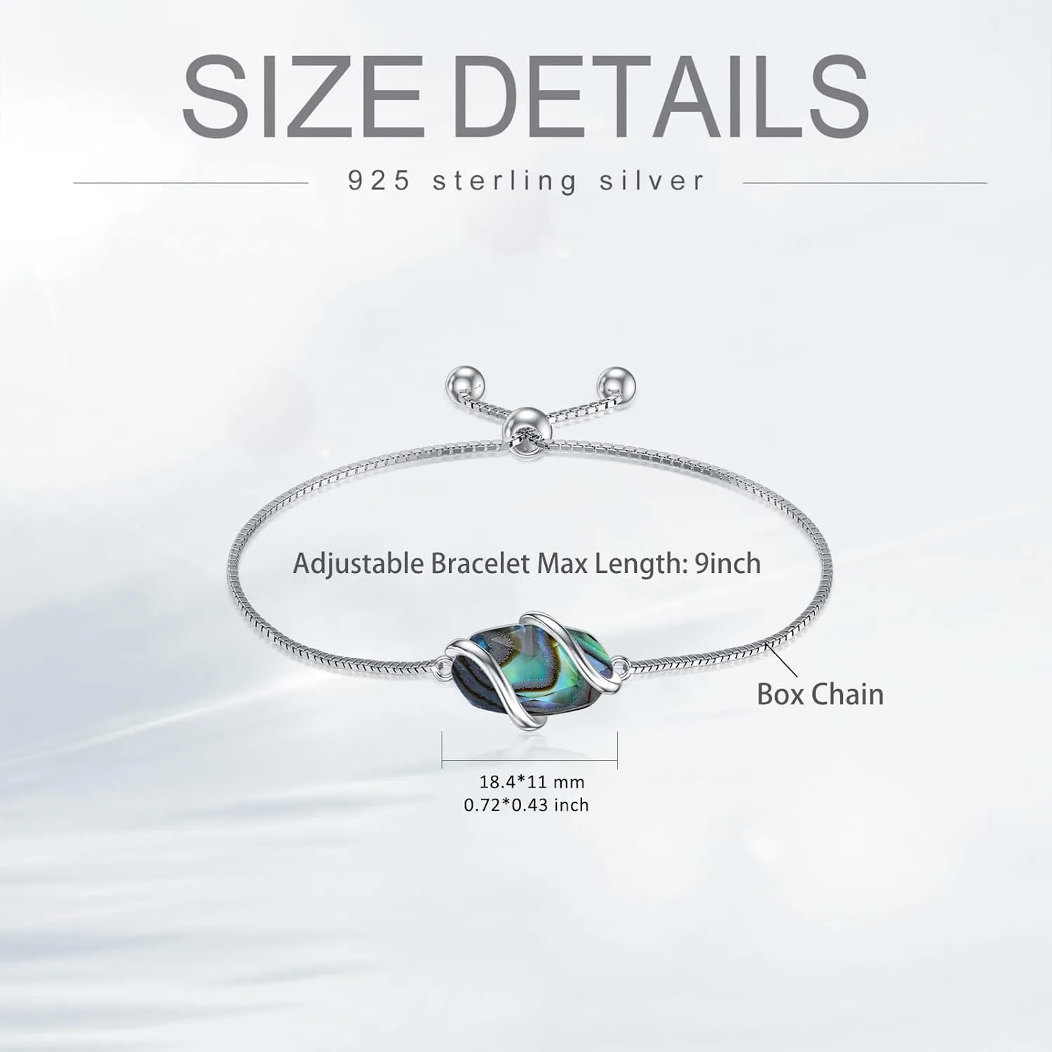 Bracelet for Women 925 Sterling Silver Dainty Simple Gemstone Link Bracelet Fine Jewelry Mothers Day Birthday Gifts for Mom Her (Fully Adjustable to 9 Inches)