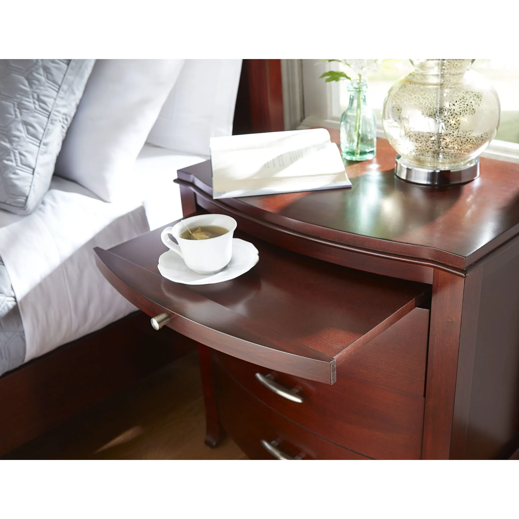 Brighton Charging Station Nightstand in Cinnamon