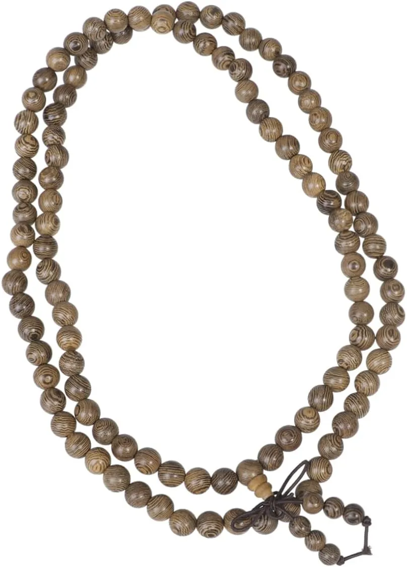 Buddhist 108 Bead Bracelet Natural Wood Handmade Craft Prayer Jewelry for Adult Men Women