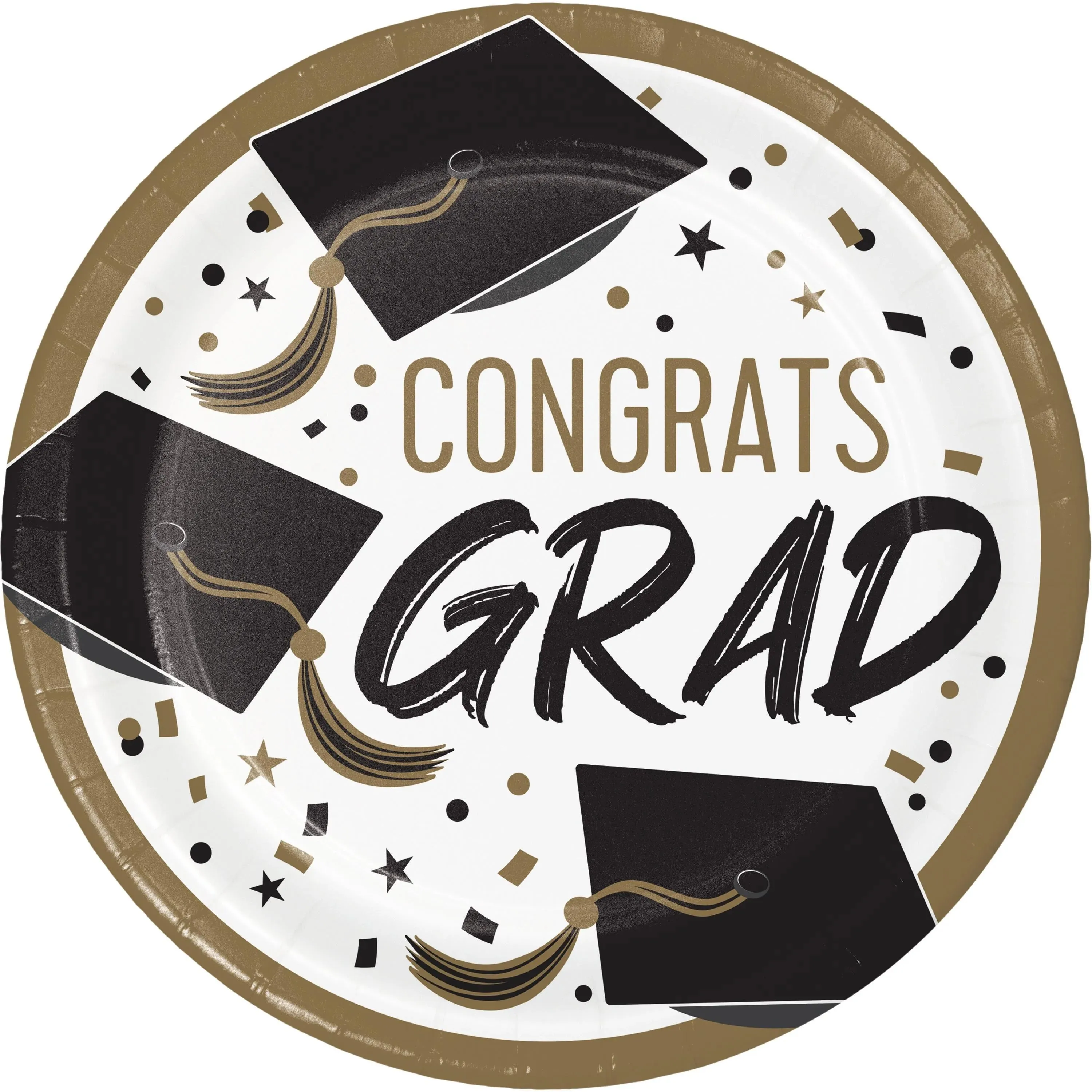 Bulk Golden Grad 8.75 Inch Paper Dinner Plate (96 per Case)