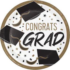 Bulk Golden Grad 8.75 Inch Paper Dinner Plate (96 per Case)