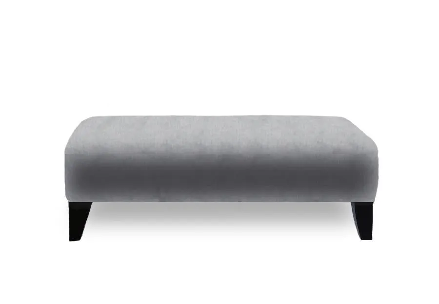 Canadian made Ottoman in Velvet Fabric and Wooden Legs