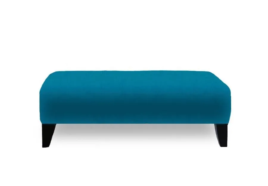 Canadian made Ottoman in Velvet Fabric and Wooden Legs