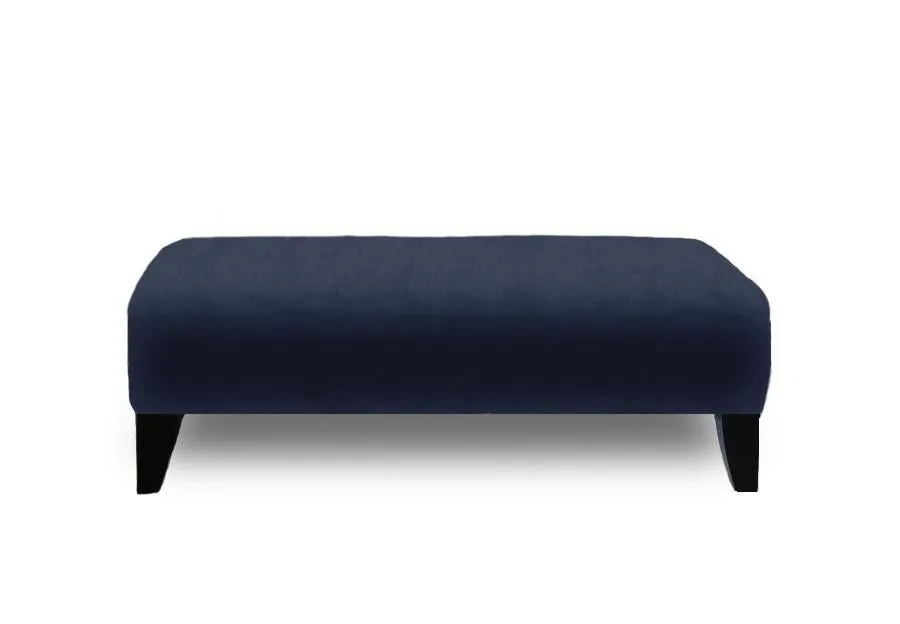 Canadian made Ottoman in Velvet Fabric and Wooden Legs
