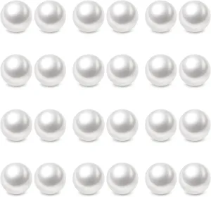 Charisma 8mm Composite Pearl Earrings Round Ball Pearls Stud Earrings Hypoallergenic 12 Pairs Imitation Pearl Earrings Set for Women