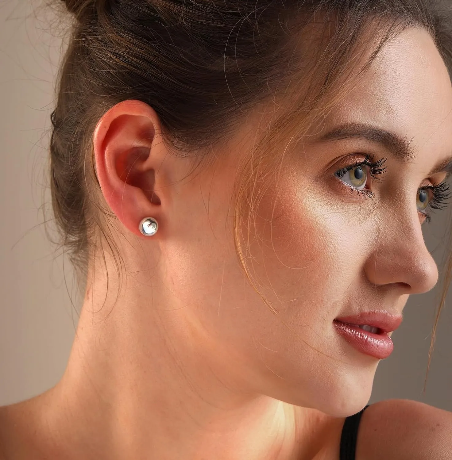 Charmsy 925 Sterling Silver Ball Post Stud Earrings for Women | Round Hammered Lightweight Disco Classic Ball Stud Earring for Women Teen | Sizes 3mm-11mm