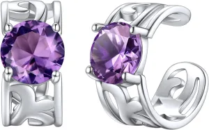 ChicSilver Ear Cuffs 925 Sterling Silver Created Birthstone Celtic Knot Ear Cuff Earrings Non Piercing Cartilage Cuffs Ear Conch Clip on Earrings for Women Hypoallergenic