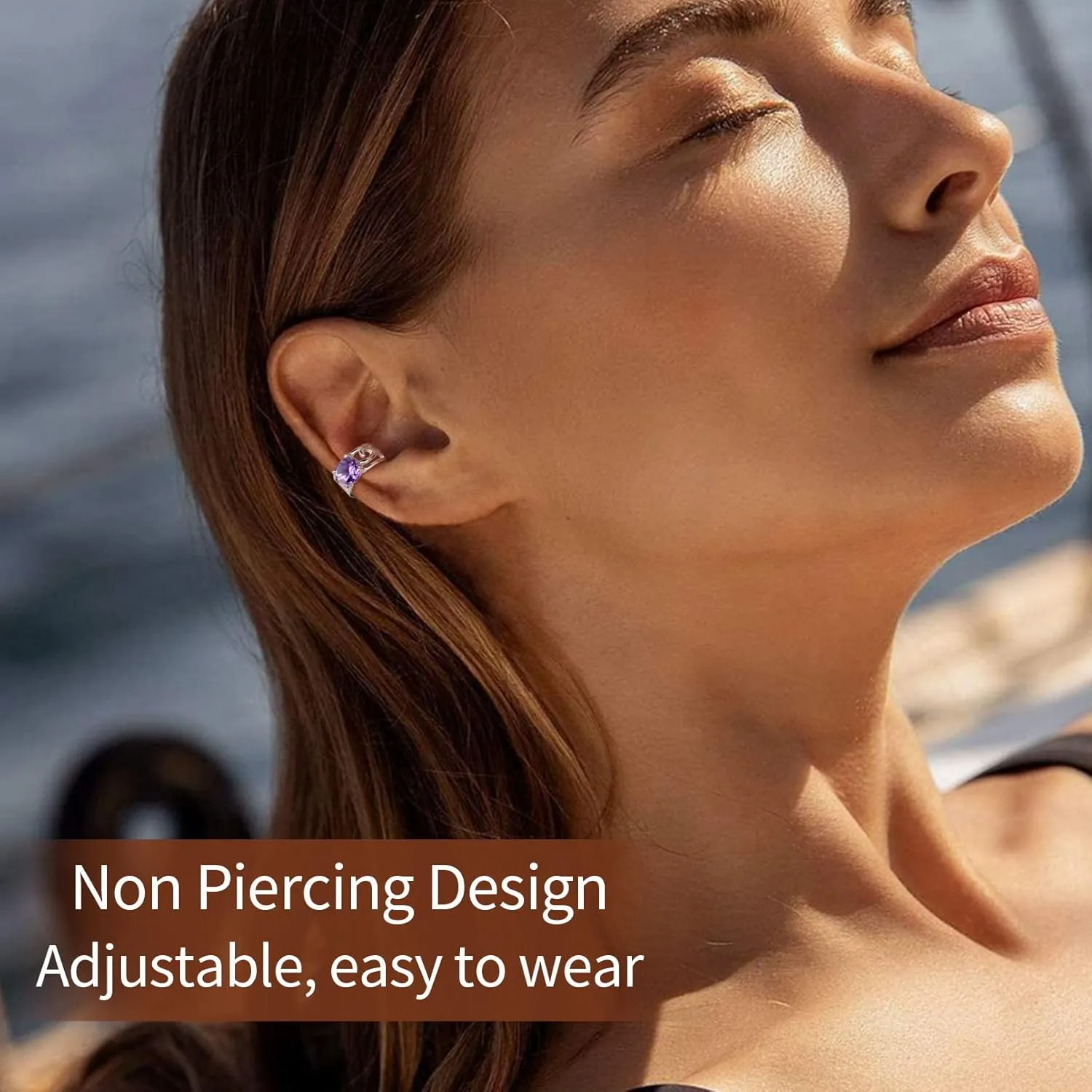 ChicSilver Ear Cuffs 925 Sterling Silver Created Birthstone Celtic Knot Ear Cuff Earrings Non Piercing Cartilage Cuffs Ear Conch Clip on Earrings for Women Hypoallergenic