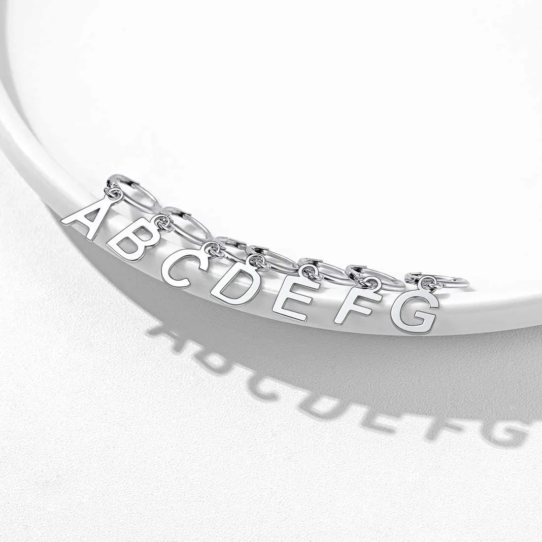 ChicSilver Initial Dangle Hoop Earrings for Women 925 Sterling Silver Personalized 26 Alphabet Letters Huggie Earrings (withh Gift Box)