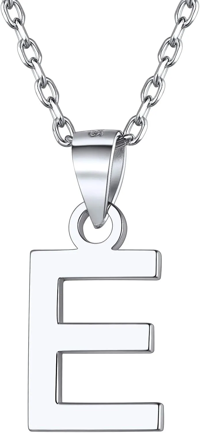 ChicSilver Initial Necklace 925 Sterling Silver Dainty Small Letter Pendant Personalized 26 Alphabet Necklace for Women, 18 Inch Chain (with Gift Box)