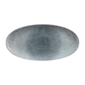 Churchill Studio Prints Raku Oval Plates Topaz Blue 347mm (Pack of 6)