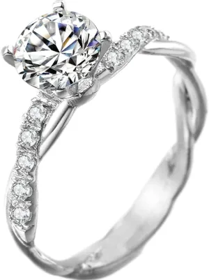 Classic Solitaire Style Engagement Ring - Stainless Steel, 2.0 Carat Simulated Diamond, Full Sizes 3-13 Available