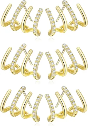 Claw Earrings for Women Trendy Stud Earrings Minimalist Huggie Warp Cuff Earrings Dainty Jewelry Gifts for Women