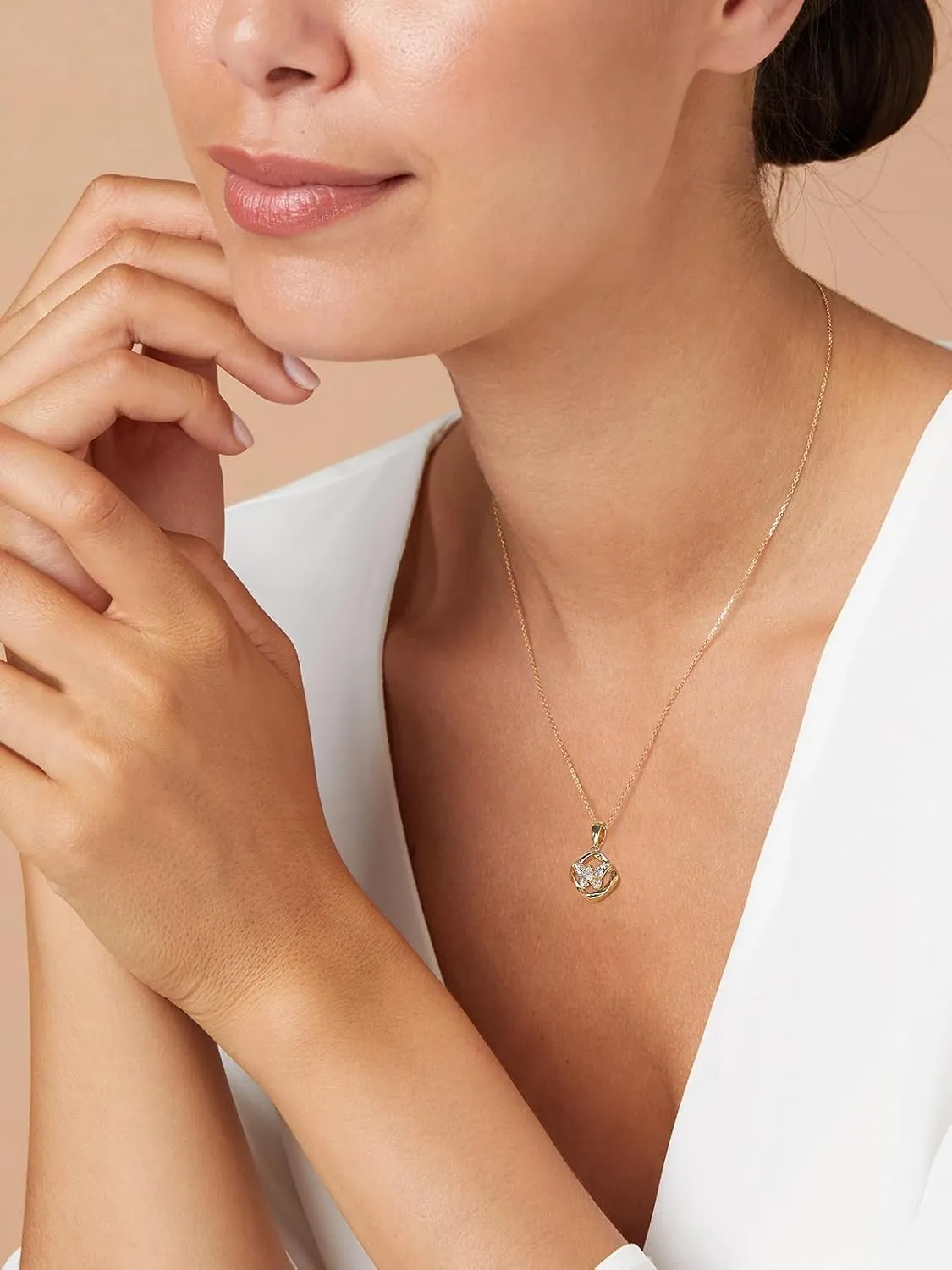 Color-D VVS1 Clarity Moissanite Butterfly Pendant Necklace for Women, Really Authentic Solid 925 Sterling Silver, 16"/18"/20" Adjustable Chain, Anniversary Mother's Day Christmas Valentines Gift