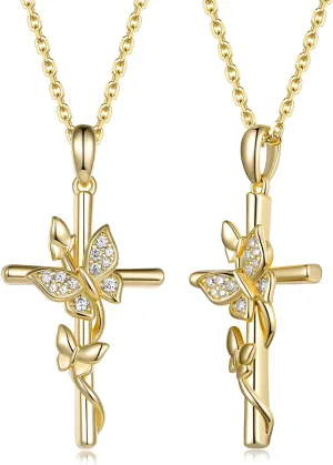 Color-D VVS1 Clarity Moissanite Butterfly Pendant Necklace for Women, Really Authentic Solid 925 Sterling Silver, 16"/18"/20" Adjustable Chain, Anniversary Mother's Day Christmas Valentines Gift