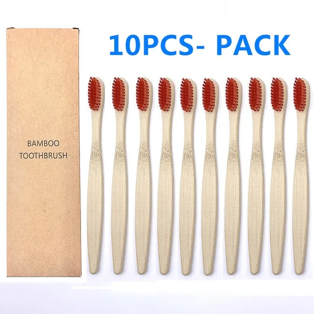 Colorful Natural Bamboo Toothbrush Set