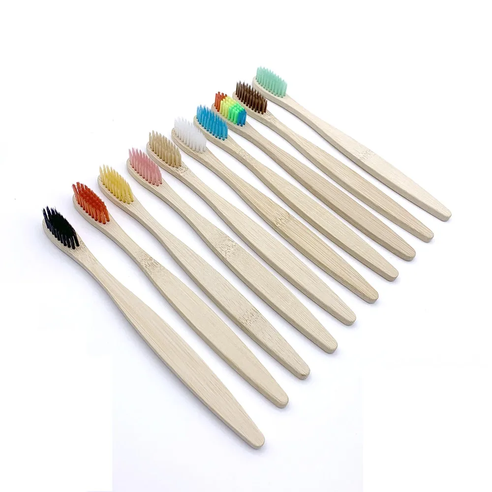 Colorful Natural Bamboo Toothbrush Set